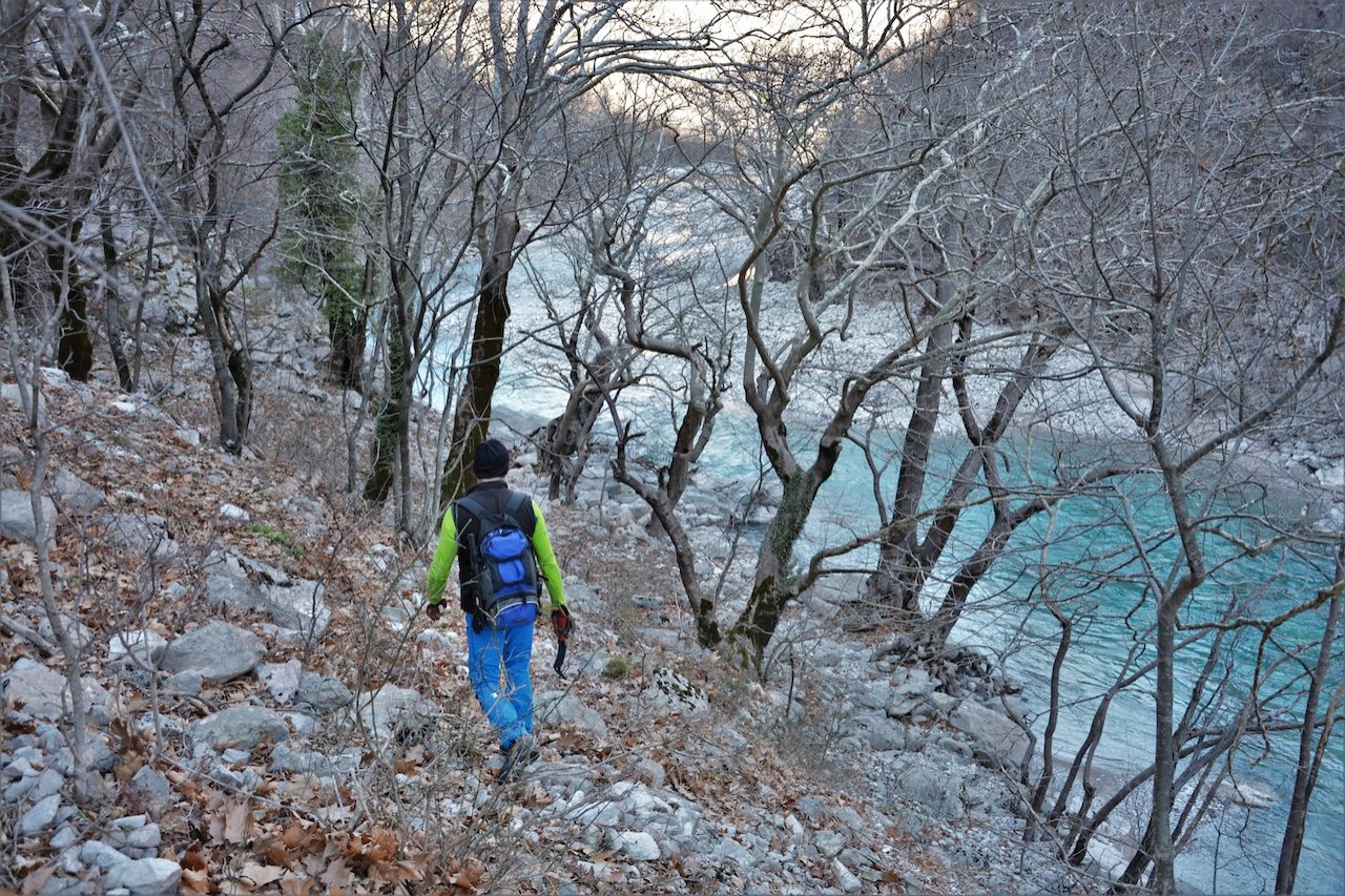 Εντοπισμός διαδρομής στην κοιλάδα του Αχελώου / Σκάλα Κορλίγκα - Σκαρπάρι - κρεμαστή Γέφυρα Αχελώου 