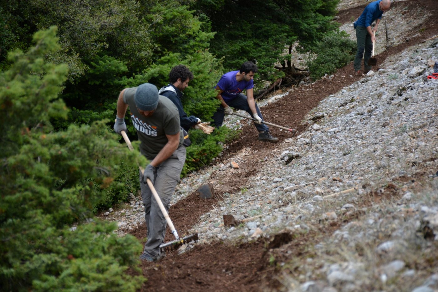 Giona mt / Start of a 2 months volunteering camp / Opening & digging the Pindus trail stitching paths