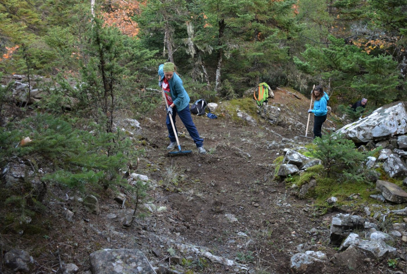 N.E. Vardousia / Opening the old Ath. Diakos - Mousounitsa forest path / Pindus trail