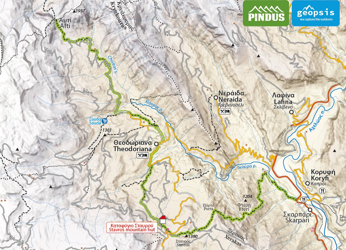 Pindus Trail - New entry > 18km from Chatzi to Tzoumerka mt / Acheloos - Stavros hut - Theodoriana - Afti pass